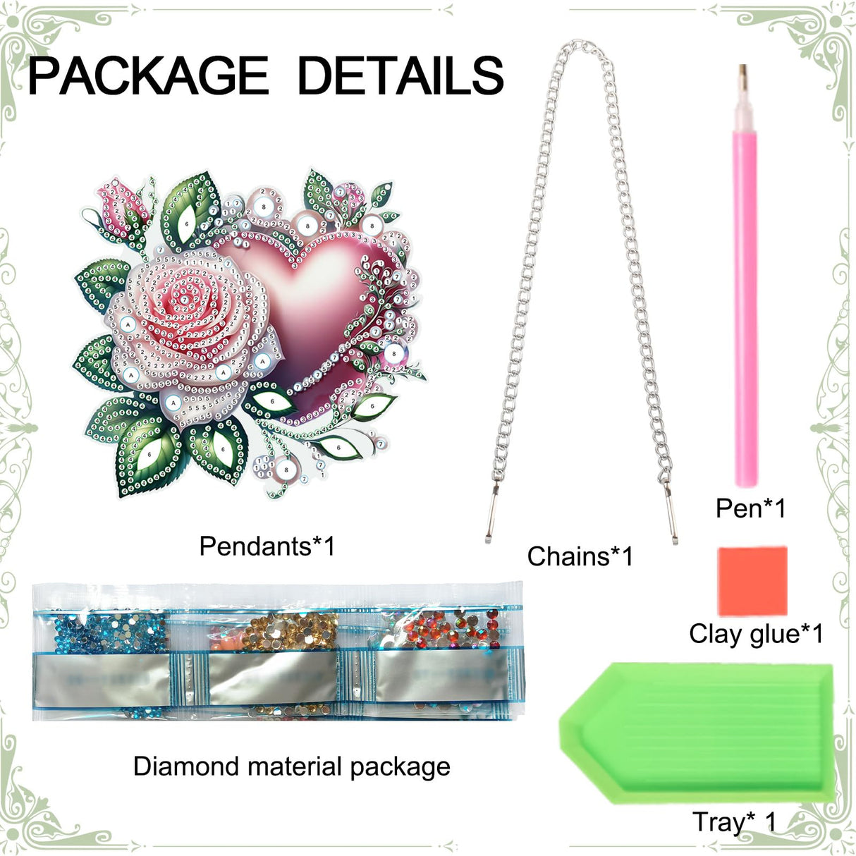 AiYuanzsh 5D Diamond Painting Hanging Pendant, DIY Rose and Heart Diamond Art Kit for Adults, Crystal Rhinestone Window Decoration, Wall and Home Ornament Gift AiYuanzsh
