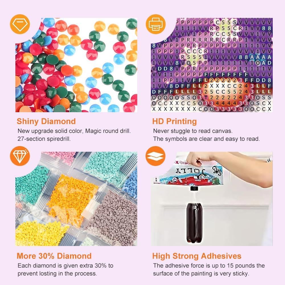 5D Diamond Painting Kits for Adults, Faith, Hope, Love Wishing Bottle Diamond Art kit for Adults Beginner, DIY Full Drill Diamond Dots with Diamond Gem Art and Crafts for Home Wall Decor 16 x 12 Inch Fotasmua