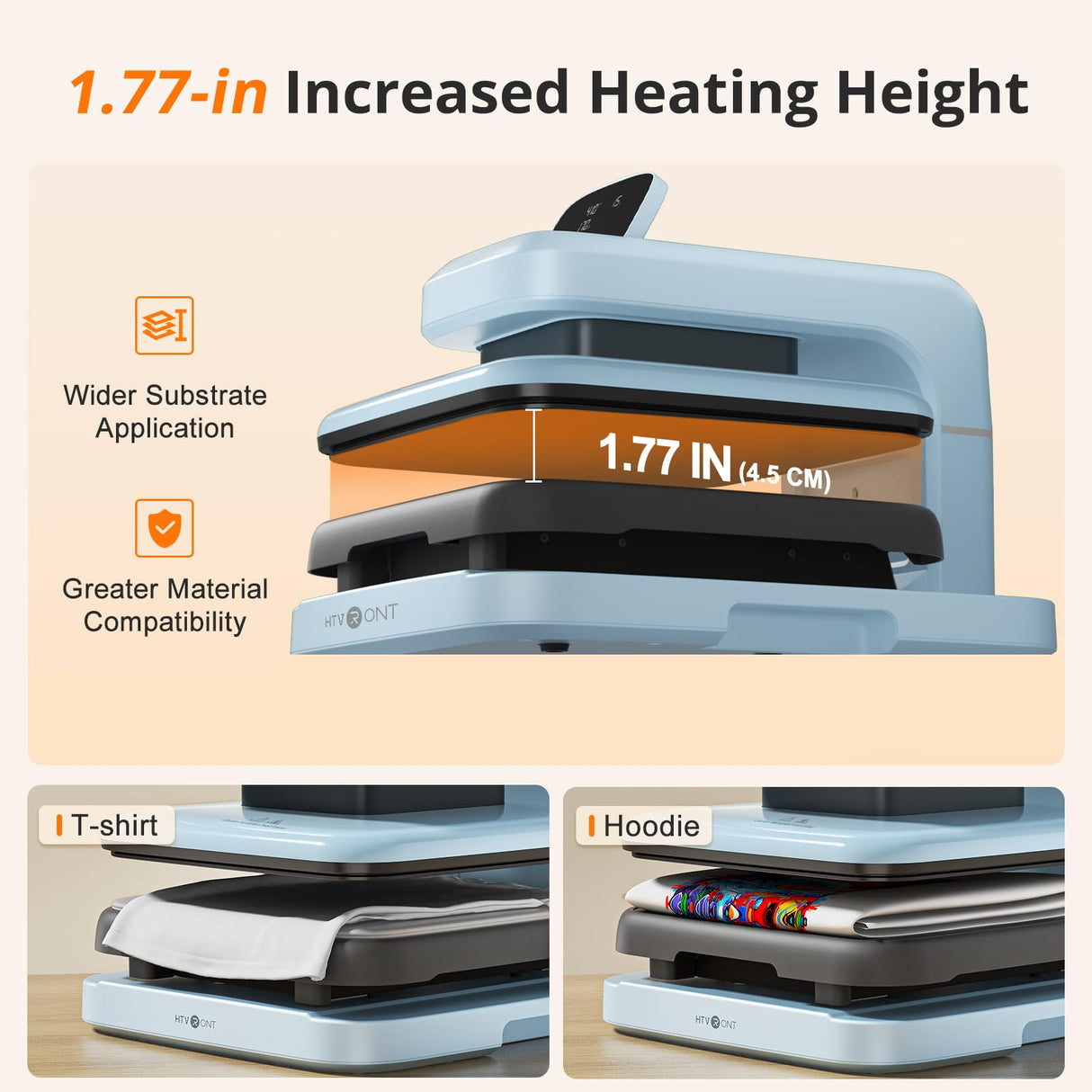 HTVRONT Auto Heat Press 2 - Heat Press Machine for T Shirts with Adjustable Pressure & Higher Heating Height, Heat Up Fast & Evenly Heat Press 15x15 for Sublimation, Puff HTV, Heat Transfer Project HTVRONT