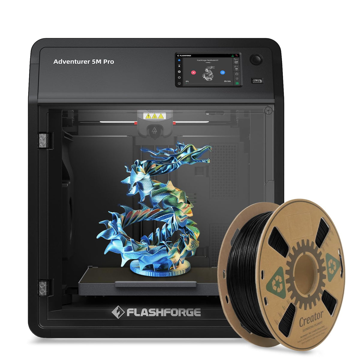 FLASHFORGE Adventurer 5M Pro 3D Printer with Extra 1KG HS PETG Black Creator