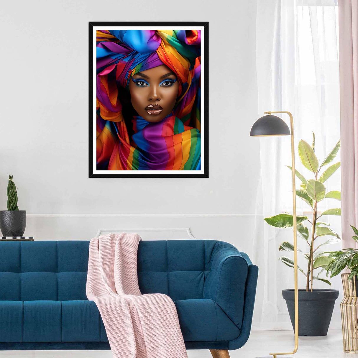 SKRYUIE 5D African Woman Diamond Art Painting Kits - DIY Diamond Art African American, Full Round Drill - Crystal Embroidery Cross Stitch - Adult Craft for Wall & Office Decor - 12x16 inch SKRYUIE