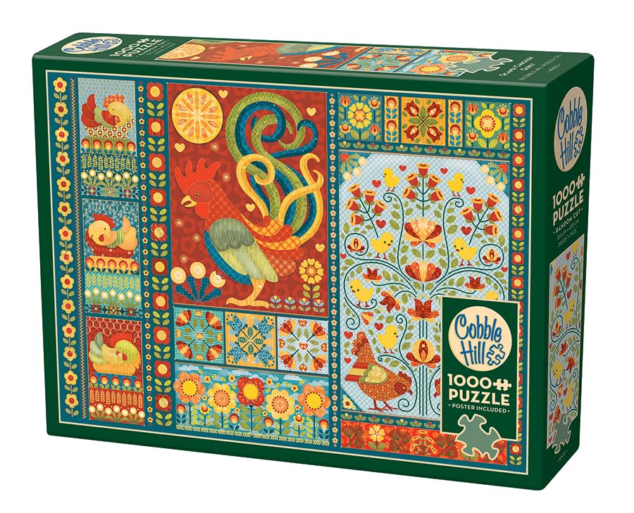Cobble Hill 1000 Piece Puzzle - Scandi Chicken Quilt - Sample Poster Included Cobble Hill Puzzle Company Ltd.