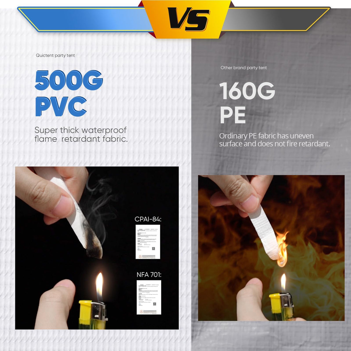 Quictent 20x40 Party Tent Heavy Duty Waterproof | Large Wedding Tent for 120 People, Fire Retardant PVC Canopy with 3 Reinforced Poles, Easy Setup for Events & Outdoor Use (White, no Sides) Quictent