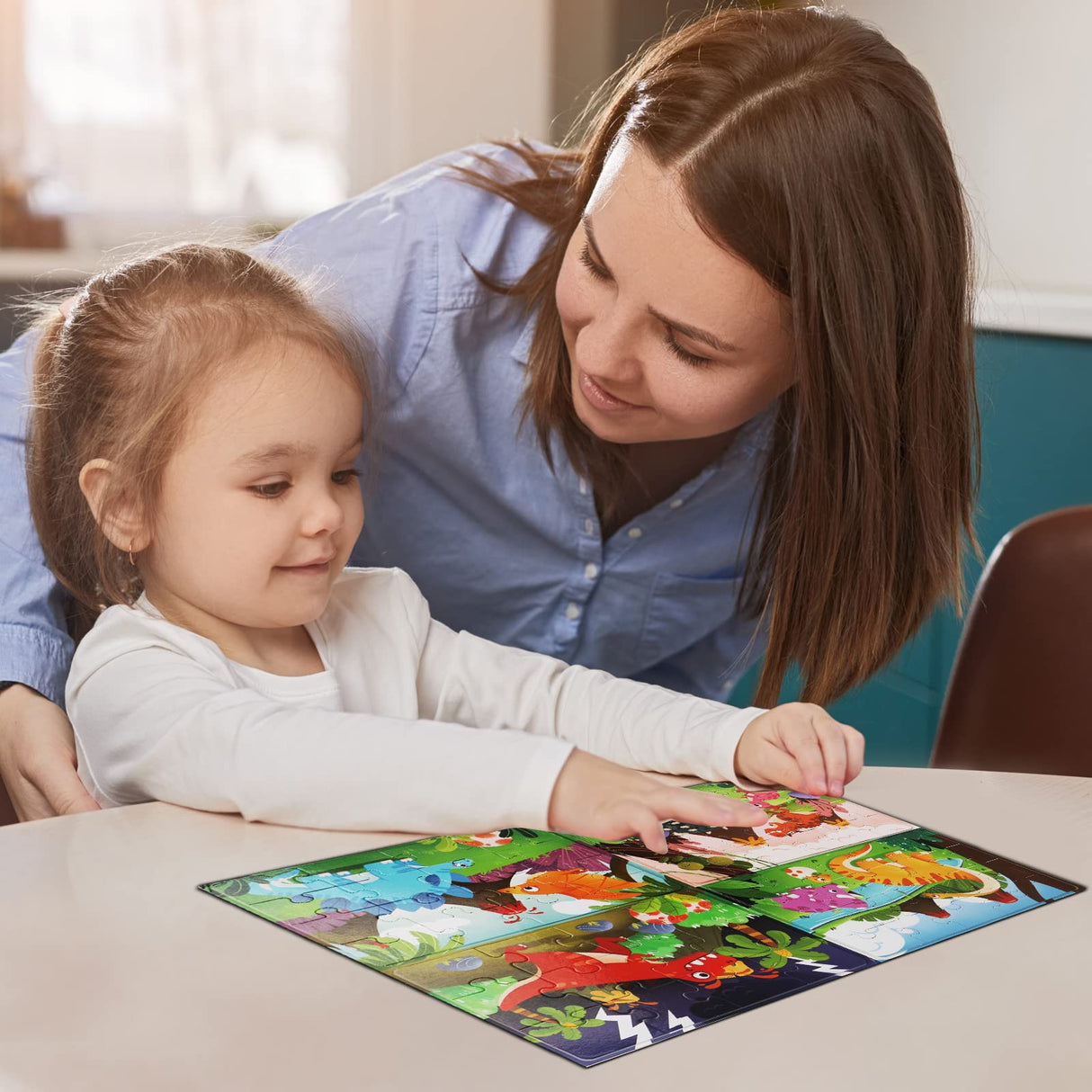 Puzzles for Kids Ages 4-6 Magnetic Jigsaw Puzzles Folding Book for Toddlers, Dinosaur Puzzles 4 in A Books Magnetic Toddler Puzzles Travel and Learning Toys Birthday Gifts for 3-8 Boys and Girls AEAHALY