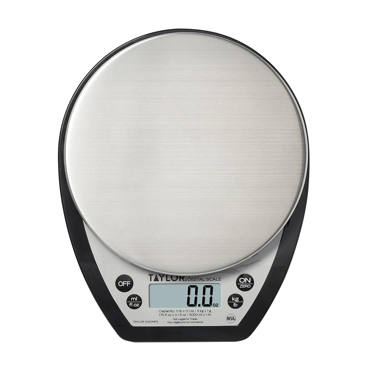 Taylor 1020NFS Compact Digital Scale, Multi-Functional Food Scale for Precise Weight Measuring and Portion Control, Tare Function, NSF, Stainless Steel Platform Taylor