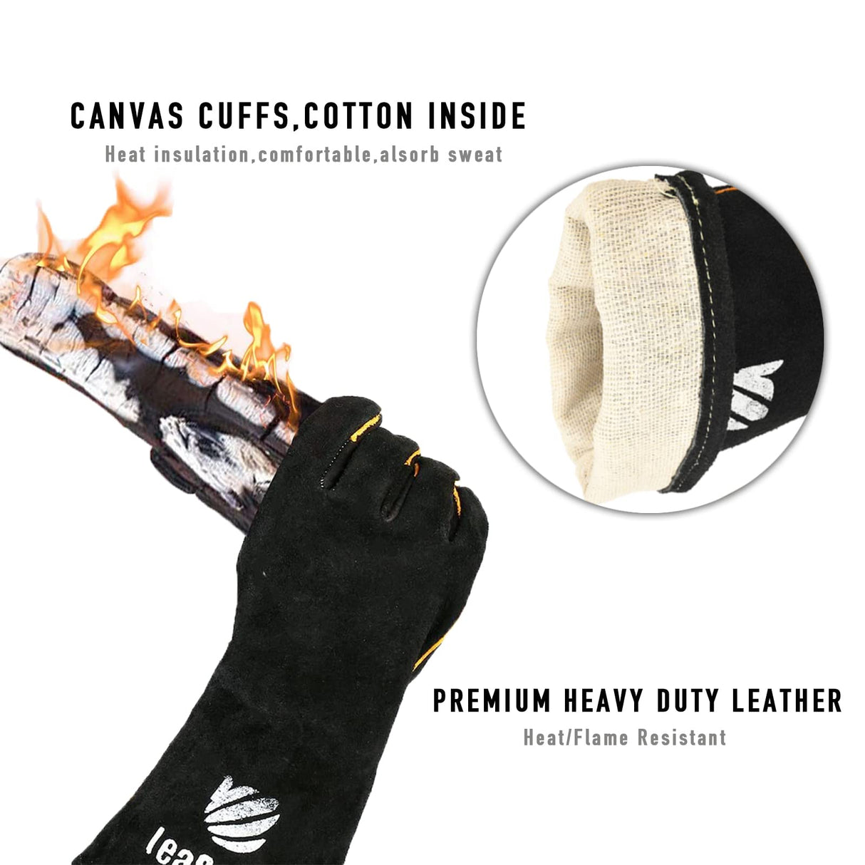 Leather Work Apron with Gloves - 6 Tool Pockets for Men& Women - Welding Apron - Ideal for Woodworking, Blacksmithing, Gardeners, Mechanics, BBQ - Adjustable M to XXXL LeaSeek