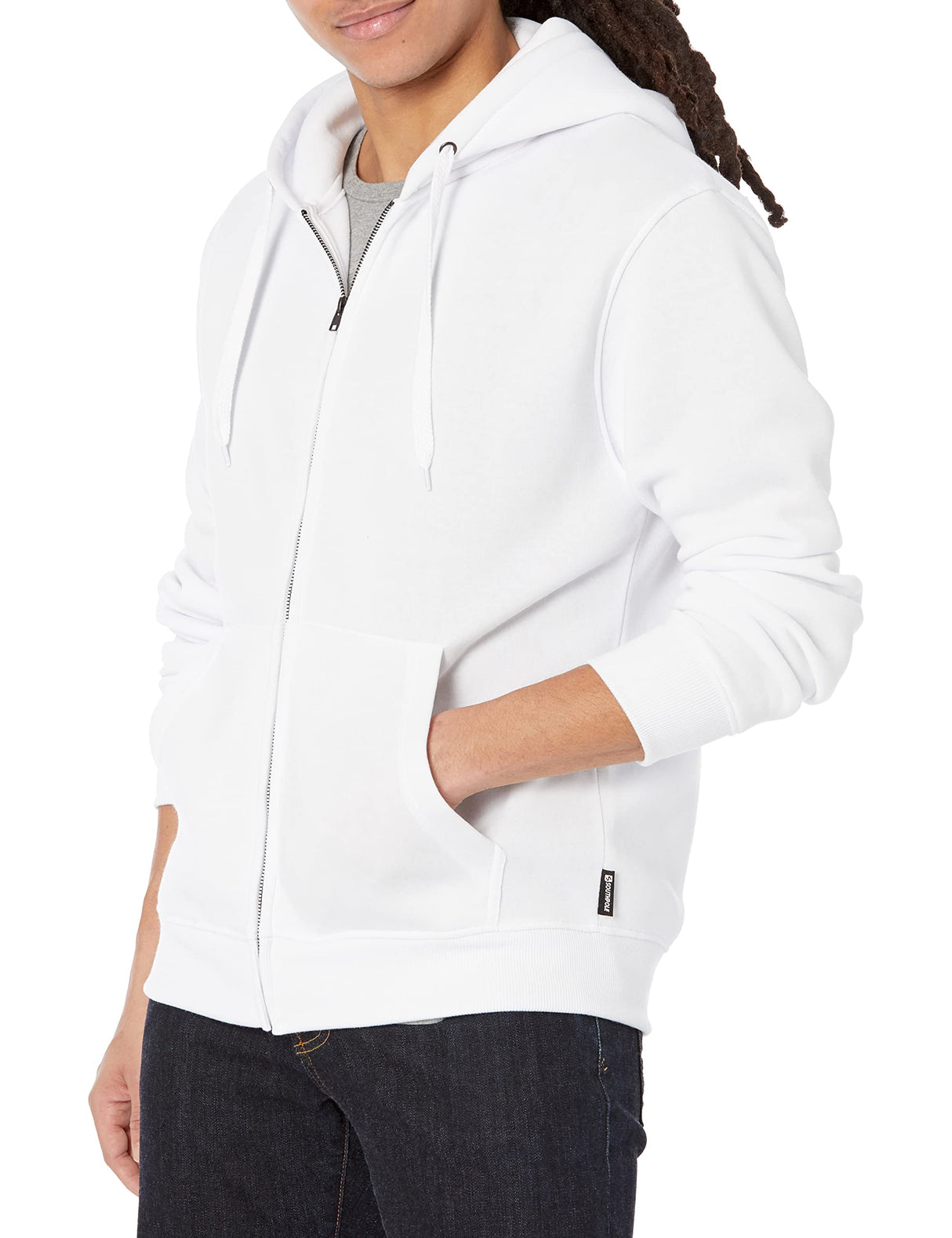Southpole Men's Basic Fleece Hoodie Sweatshirts-Pullover & Zip Up, White, Large Southpole