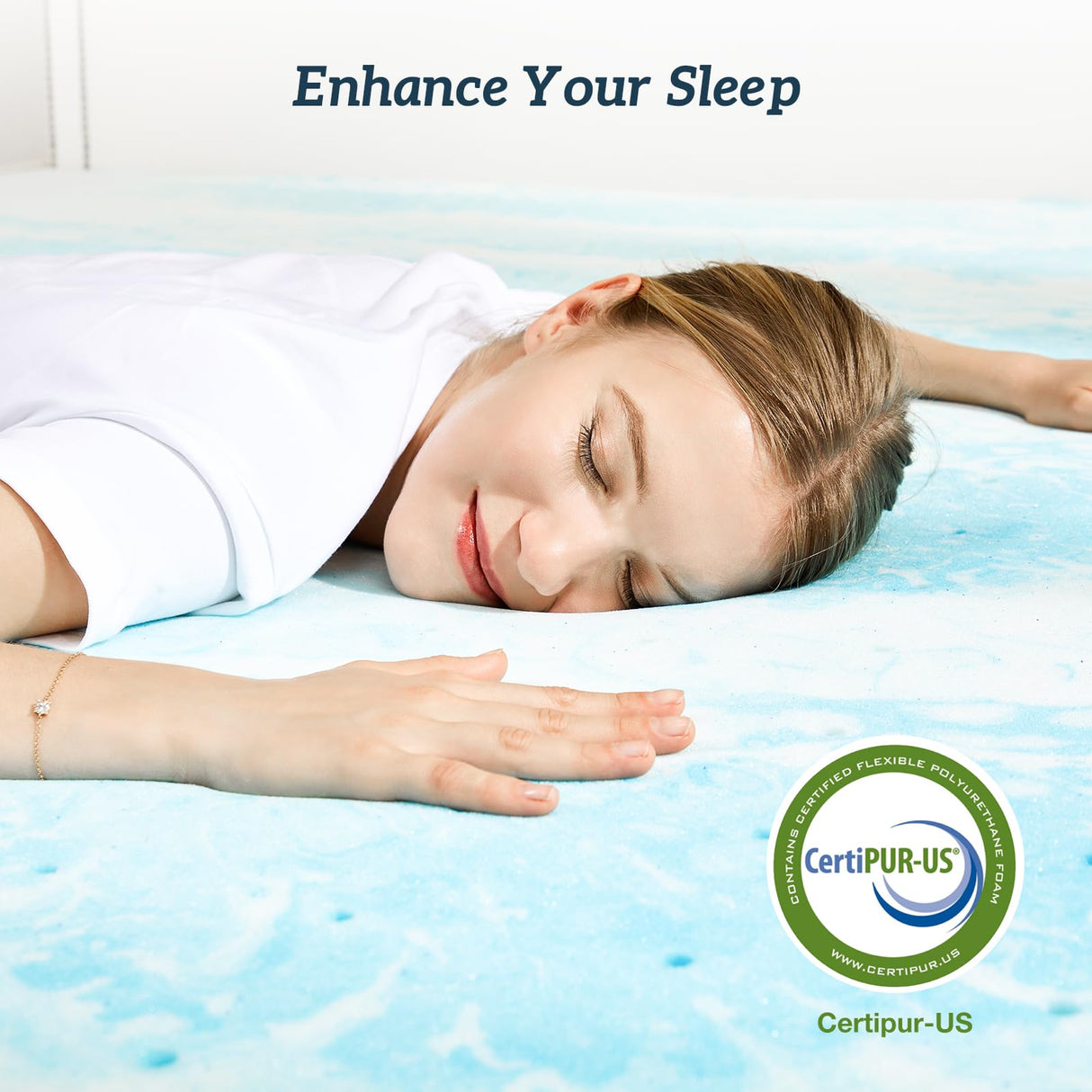 Sweetcrispy Mattress Topper King, 3 Inch Thick Memory Foam Gel Infused Cooling Toppers Pad for King Size Bed, Sleeper Sofa, RV, Camper, CertiPUR US Certified, Ventilated and Breathable Sweetcrispy