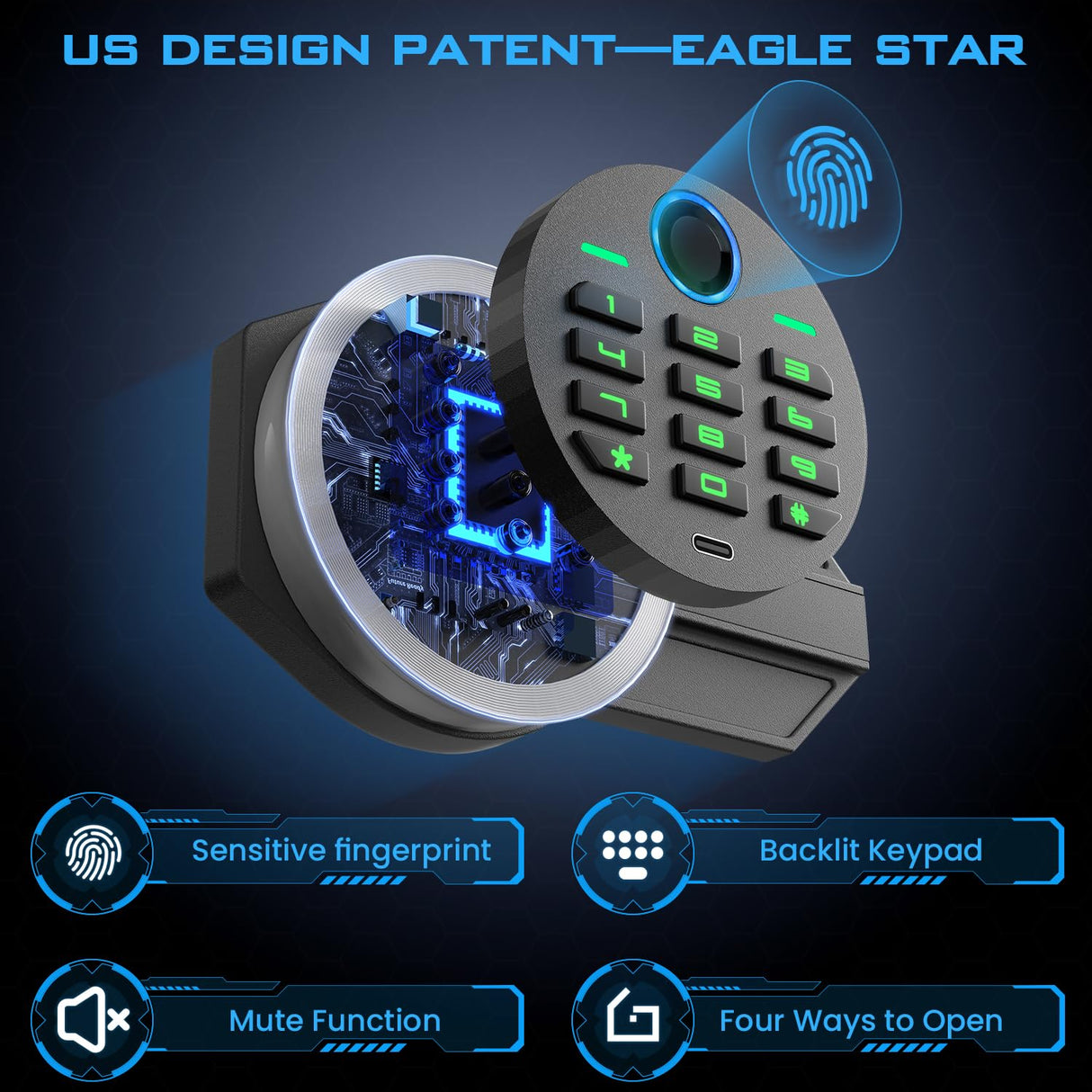 6-8 Rifle Gun Safe for Shotguns, Large Unassembled Fingerprint Gun Safe for Home Rifle and Pistols with Dual Alarm and Mute Mode, Long Gun Safe for Rifles with Touchscreen Pad, Removable Shelves Riflevault
