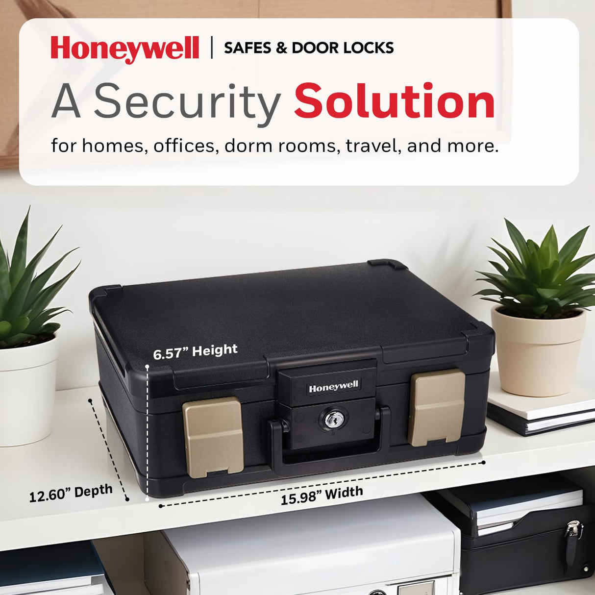Honeywell Safes & Door Locks LHLP1103G 30 Minute Fire Safe Waterproof Safe Box Chest with Carry Handle, Medium, 1103, Black, 7.3 litre Honeywell Safes & Door Locks