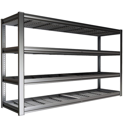 PMKES 68" W Garage Shelving Unit, 68" W x 24" D x 68" H, Heavy Duty Garage Storage Shelves, 4 Tier Storage Rack Shelf, Industrial Adjustable Shelves for Basement Warehouse