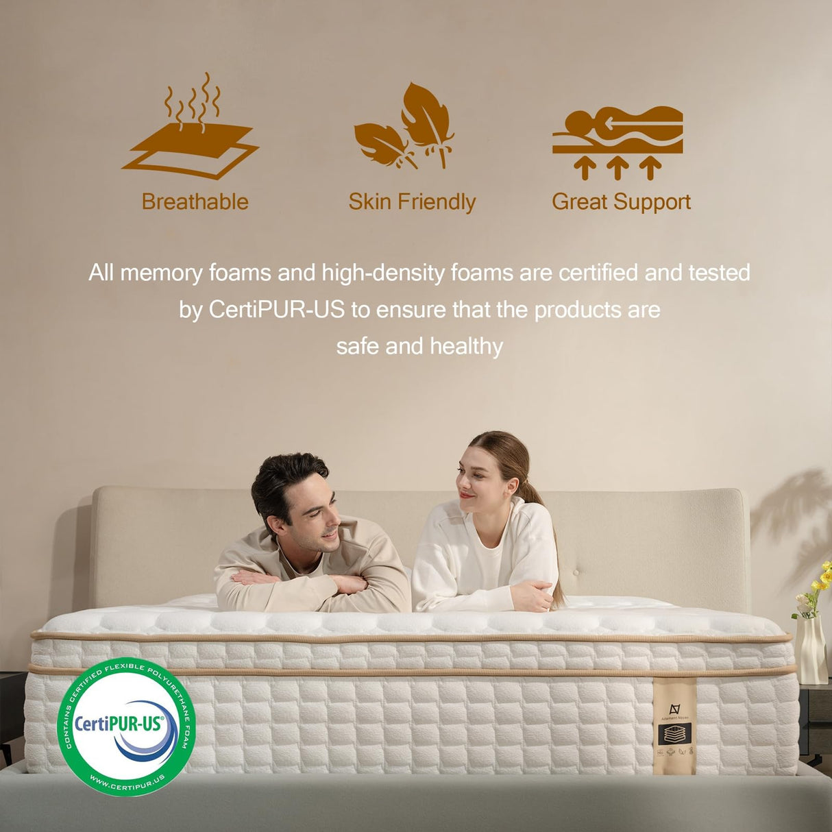 Queen Mattress,12 Inch Queen Size Mattresses in a Box,Memory Foam Hybrid Mattress ,with Individual Pocket Spring for Motion Isolation & Silent Sleep&Lumbar Support & Pressure Relief,Medium Firm AN Adamant Noyau