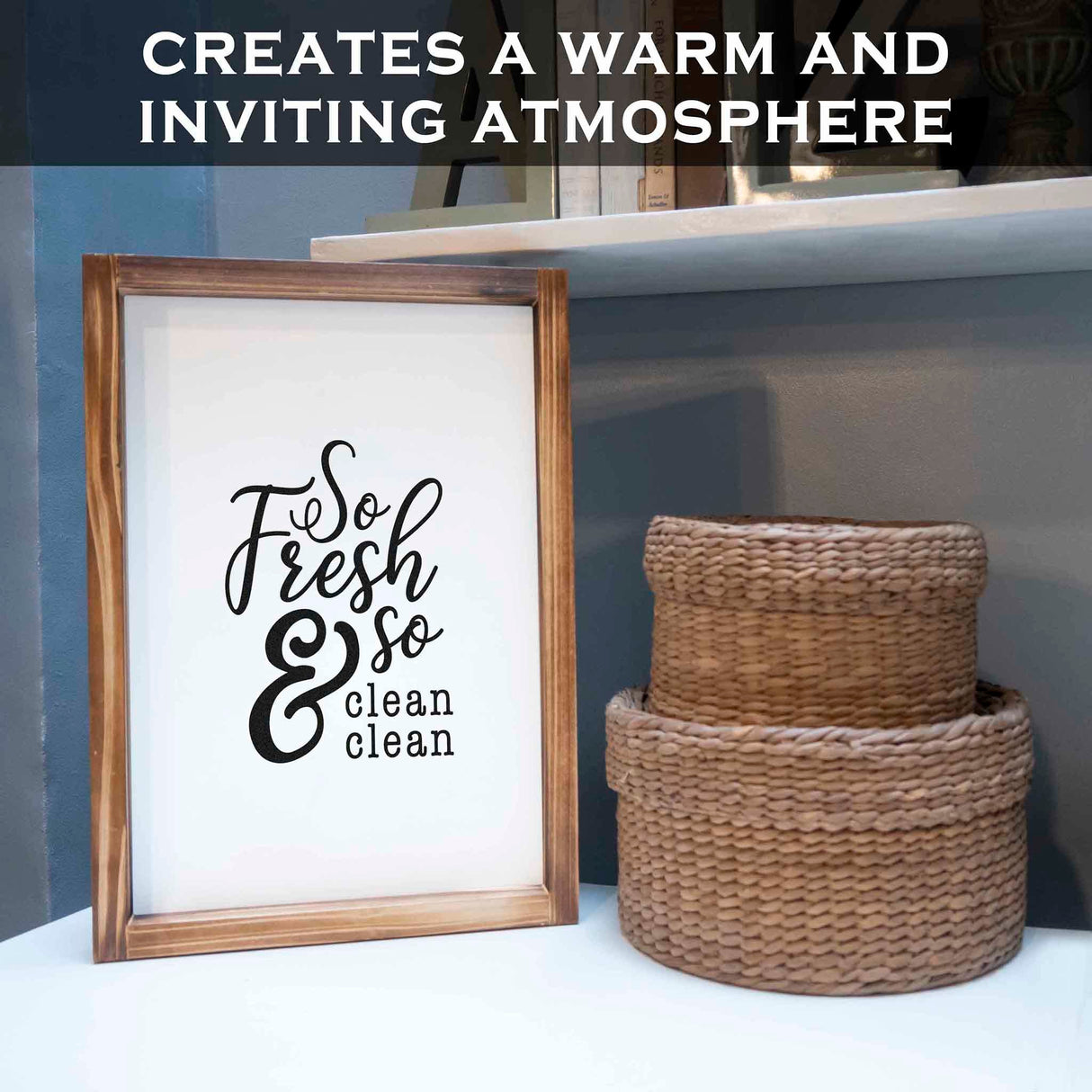 So Fresh And So Clean Sign 11x16 Inch, Farmhouse Bathroom Decor Wall, So Fresh So Clean Wall Art, Small Bathroom Sign Rustic Farmhouse Bathroom Wall Decor Funny Bath Room Sign with Wood Frame MAINEVENT