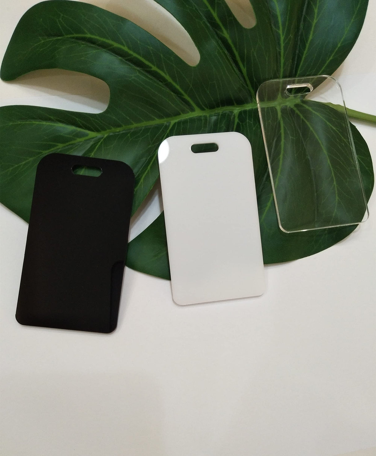 10pcs of Acrylic Rectangle Luggage Tags, Blank Acrylic Rectangle, Acrylic Blanks, Keychain Blanks, Acrylic Reserve Seating Tag (White) XIAOYUE