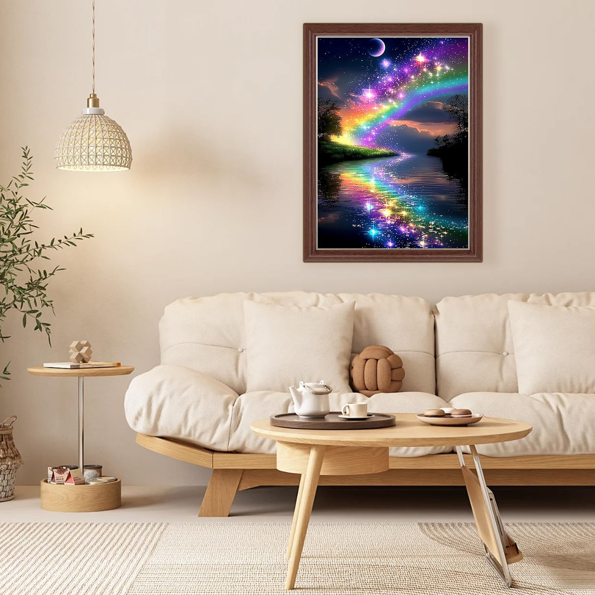 Lxmsja Moon Diamond Art Kits for Adults, Starry Night DIY Full Drill Diamond Painting Kits for Beginners, 5D Gem Art Crafts for Adults, Home Wall Decor 12x16 inch Lxmsja