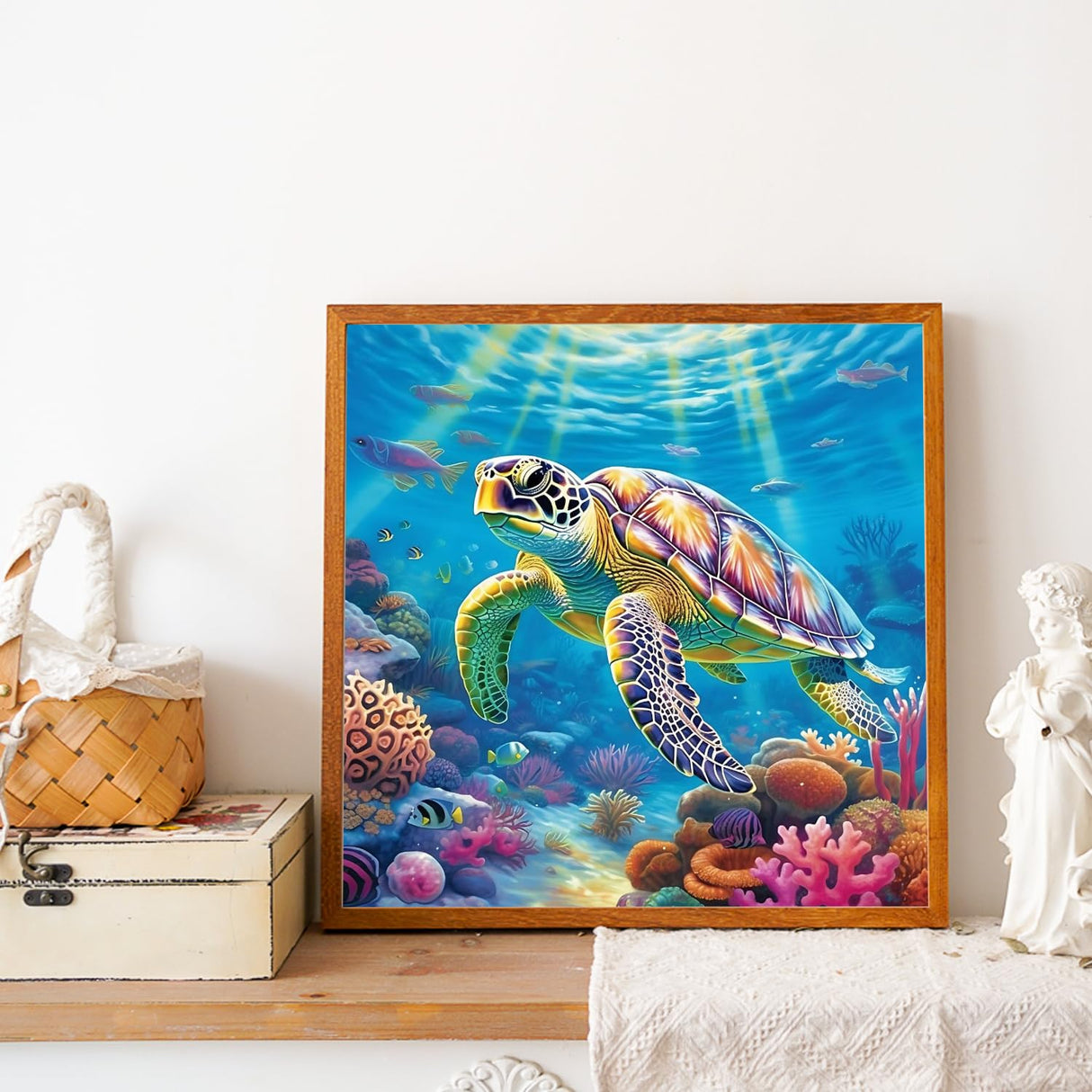 Sea Turtle Diamond Painting Kits for Adults Sea Turtle Diamond Art Kits for Adults DIY 5D Diamond Painting Kits for Beginners Home Wall Decor 11.8x11.8 Inch Mandun