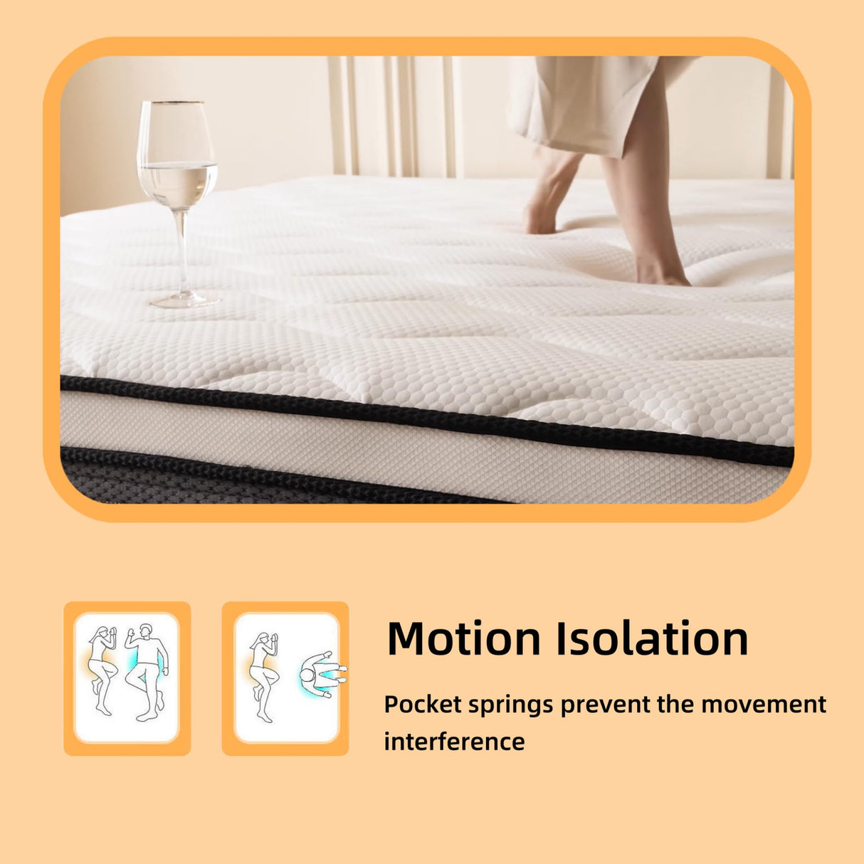 Queen Mattress, 10 Inch Queen Size Mattress in a Box, Memory Foam Hybrid Mattresses with Individual Pocket Spring for Motion Isolation & Silent Sleep, Pressure Relief, Medium Firm review ㅤ