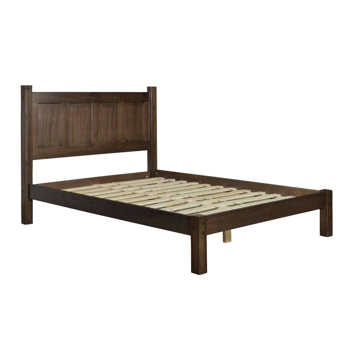 Grain Wood Furniture Shaker Solid Wood Panel Platform Bed, Queen Size, Expresso Grain Wood Furniture
