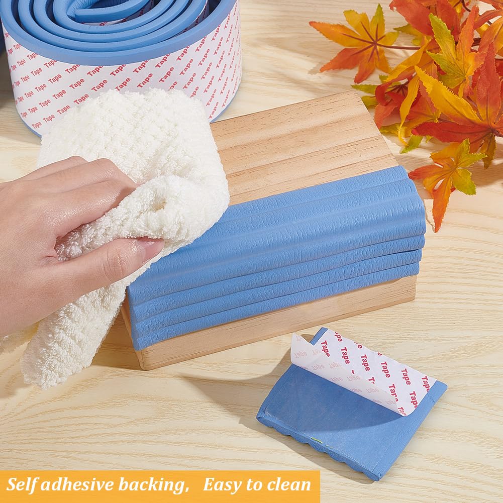 OLYCRAFT 6.6 Feet Blue Bunk Bed Ladder Pads Soft Ladder Pads with Strong Adhesive Bunk Bed Ladder Cover 3.1 Inch Wide Replacement Bed Ladder Pads for Stair Steps Foot Comfort Corner Protectors OLYCRAFT