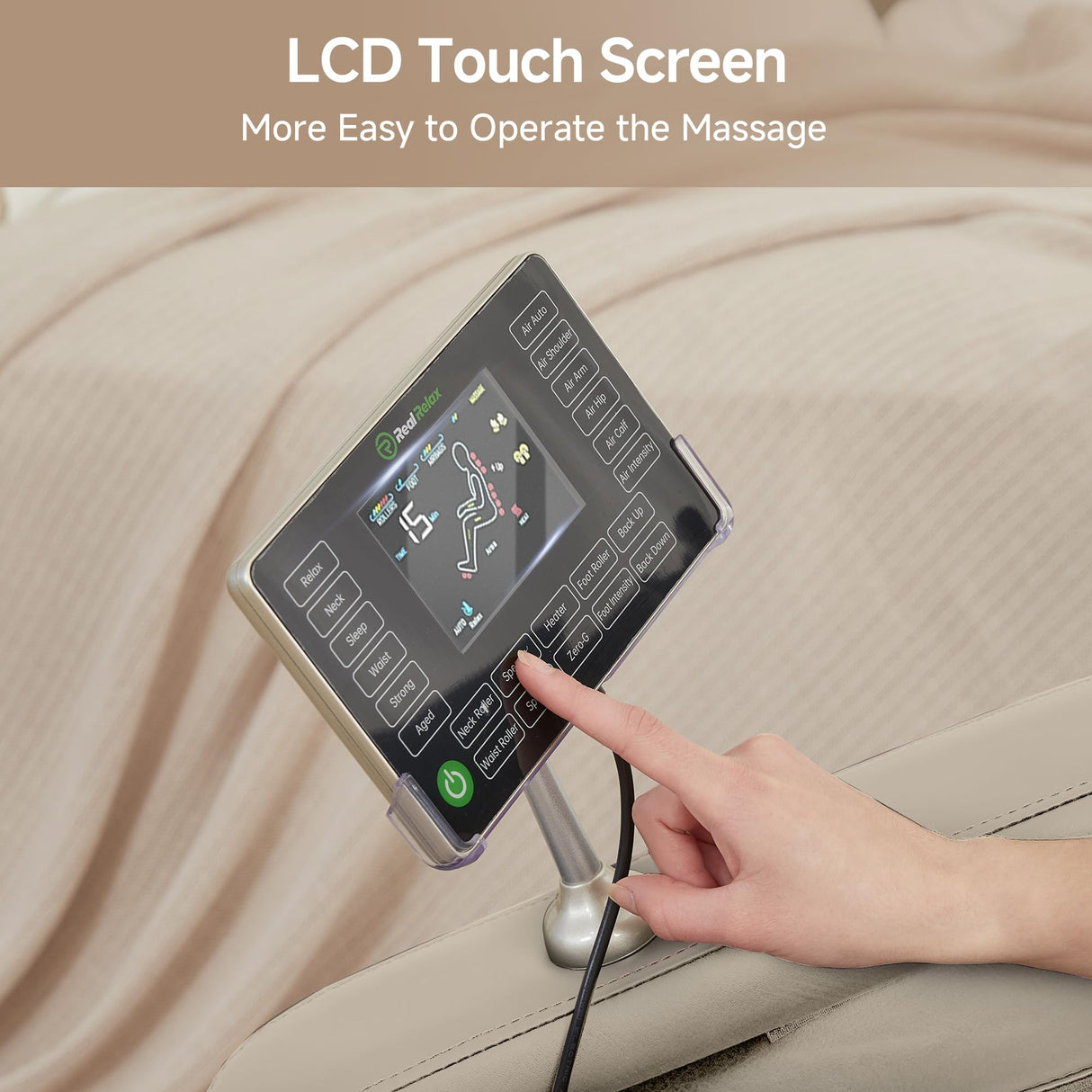 Real Relax Full Body Massage Chair, Zero Gravity Massage Recliner Chair with 6 Auto Modes, Full Body Airbags, Bluetooth, Fit Office and Home, Brown Real Relax