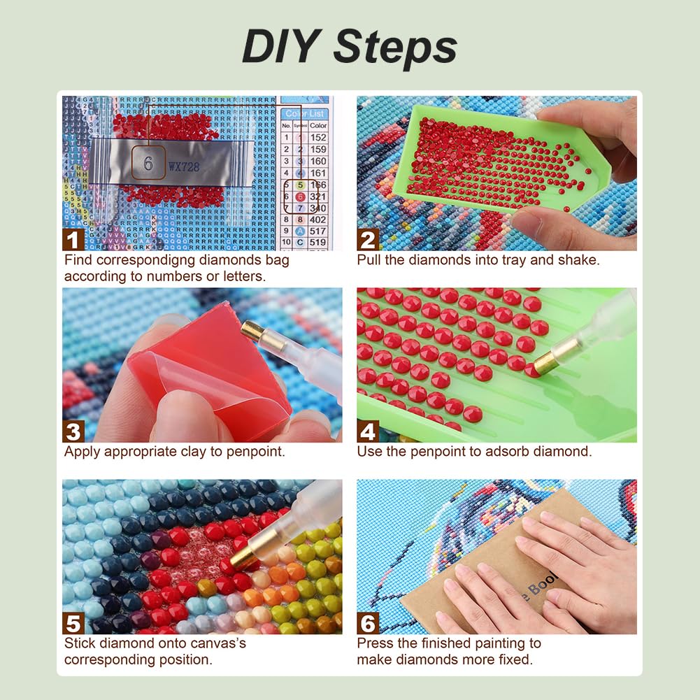 Acudotr Diamond Painting Kits for Adults, 5D DIY Flower Diamond Art Kits for Beginners, Full Drill Diamond Painting Kits for Home Wall Decor, 12x12 Inch Acudotr