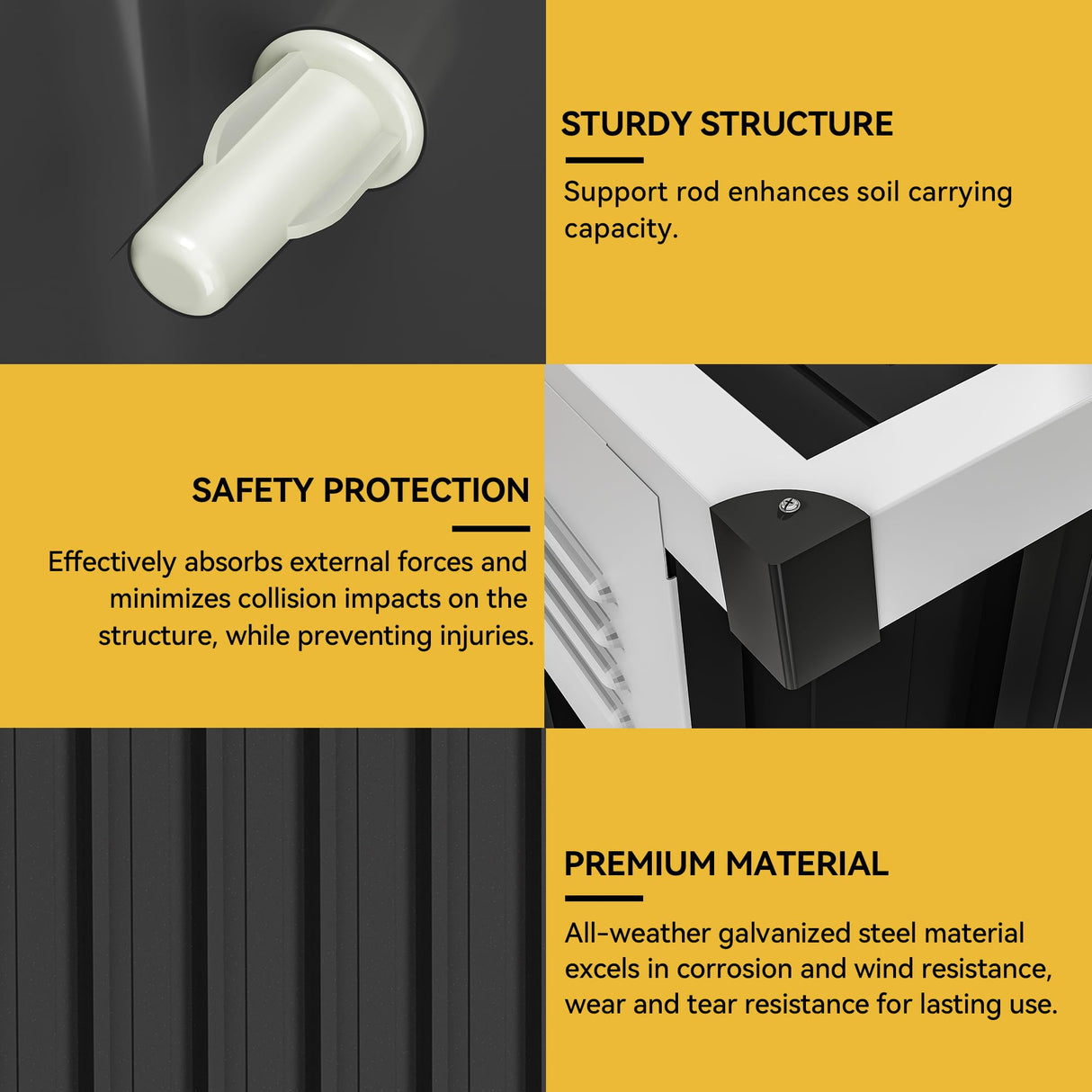 DWVO 8x4 FT Outdoor Weatherproof Storage Shed, Secure Metal Bike Shed w/Lockable Entry, Garden Storage Solution for Lawn Equipment, Tools, Waste Bin, Dark Gray DWVO