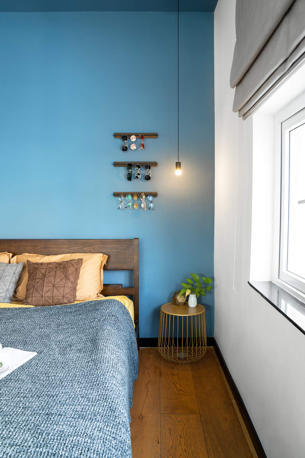 Mkono Wood Sunglasses Storage Organizer Wall Mounted Rustic Eyeglasses Display Holder Eyewear Glasses Hanging Rack for Entryway Living Room Bedroom, 3 Pack, Brown Mkono