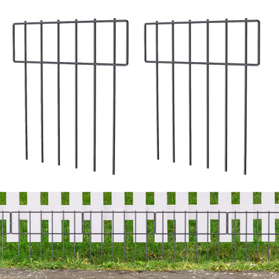 25 Pack Animal Barrier Fence, 17 in(H) X 27 Ft(L) Decorative Garden Fence, Rustproof Metal Wire Garden Border Fence, Dog Rabbits Ground Stakes Fence for Garden.