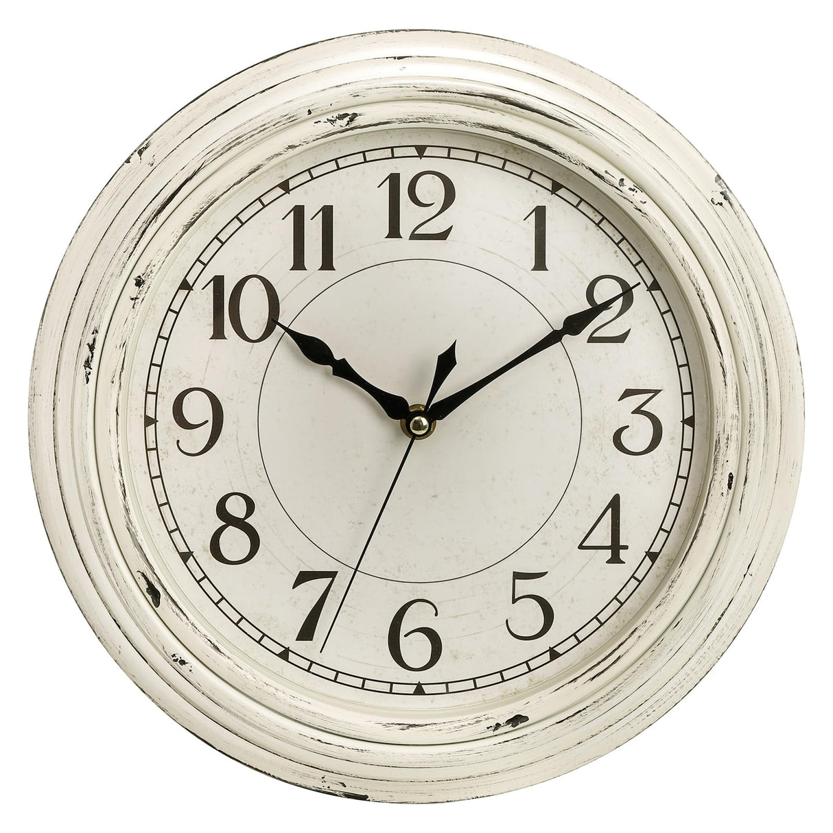 Peohud Silent Wall Clock, 12 Inch Vintage Non Ticking Quartz Battery Operated Round Clock, Rustic Wall Clock for Living Room Kitchen Home Office Classroom School Peohud