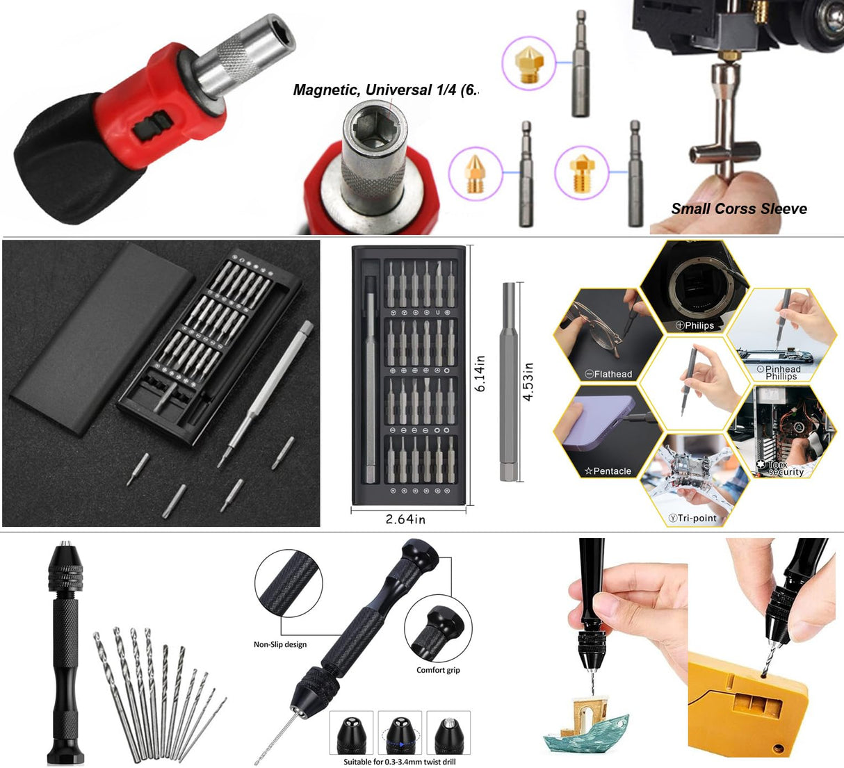 AEORUM 124Pcs 3D Printing Accessory Tools with Tool Bag for 3D Printer Modeler Basic Tools Diverse 3D Print Nozzle Cleaning Kit Mini Rotary Tool 3D Printer Tools for Remove/Trim and Finish 3D Print AEORUM