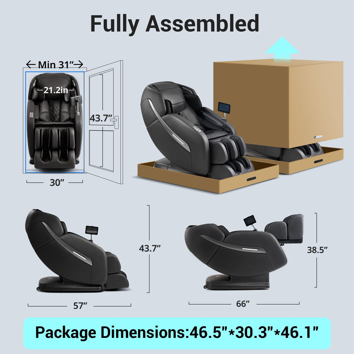 MYNTA Massage Chair Full Body, Zero-Gravity SL-Track Shiatsu Massage Chair Recliner with Lumbar and Calf Heating, Thai Stretch (Mc1612-Black) MYNTA