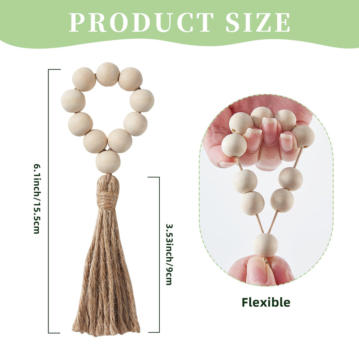 Napkin Rings Set of 6, Wooden Napkin Rings, Wood Bead Napkin Rings for Table Decor, Fall Thanksgiving Farmhouse Napkin Rings for Boho Table Decor, Spring Banquet, Wedding, Holiday Dinner Party, Easter APTWOW