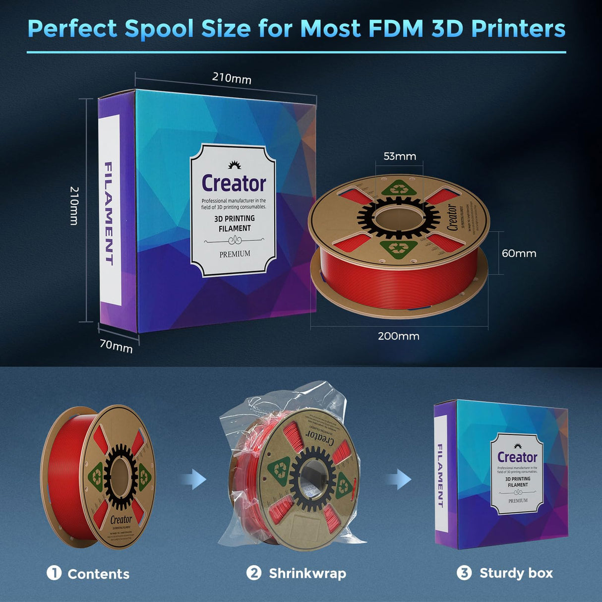 Creator ASA Filament 1.75mm 3D Printer Filament 1KG, UV & Heat & Weather Resistant ASA 3D Printing Filament, Perfect for Printing Outdoor Functional Parts, Dimensional Accuracy +/-0.02mm (Traffic Red) Creator