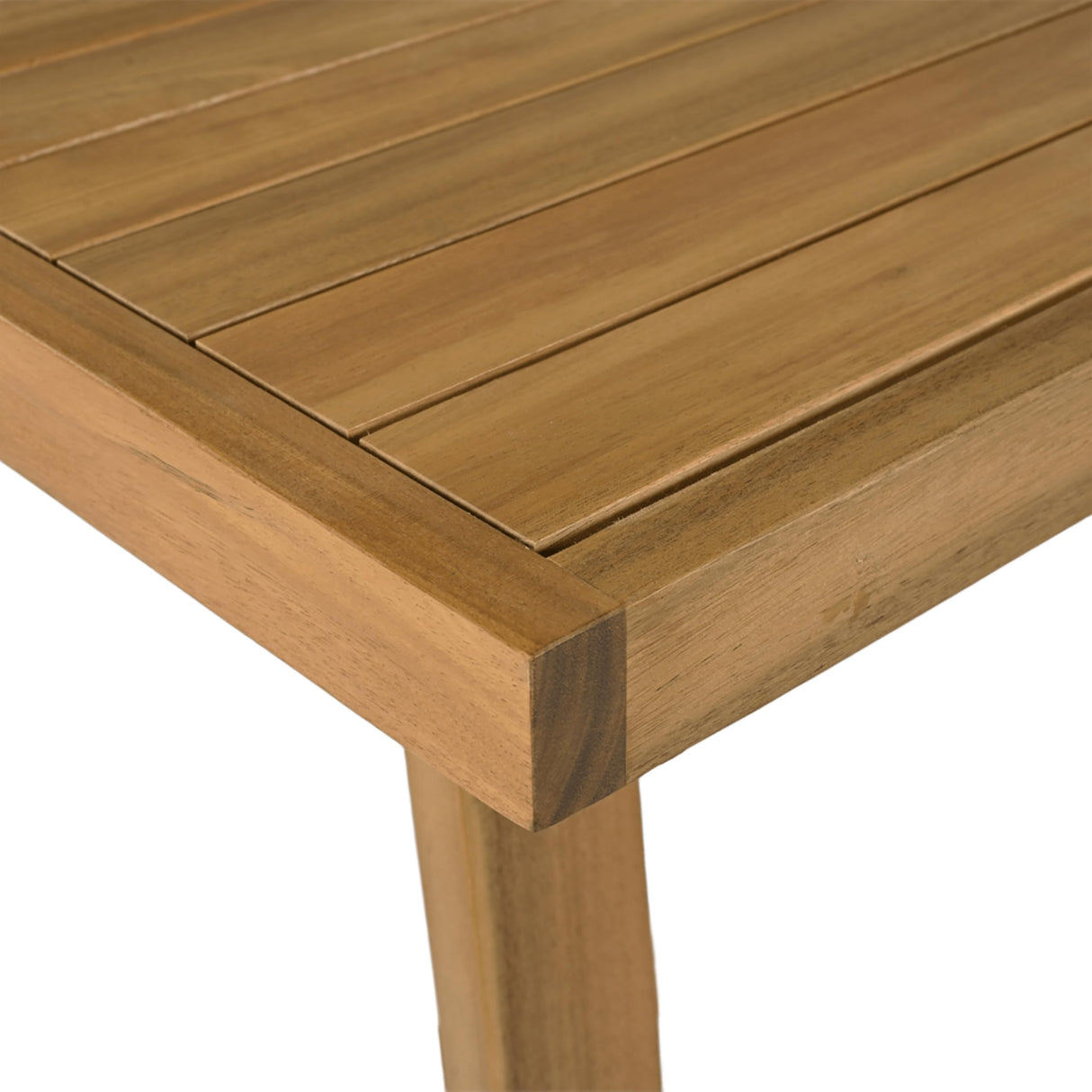 Merax 5 Pieces Acacia Wood Outdoor Patio Bar Set with Modern Boho Bar Height Chair Bar Table, 4 Bar Chairs with Soft Seat Cushions, Rattan Dining Bar Set for Garden, Backyard, Poolside and Balcony Merax