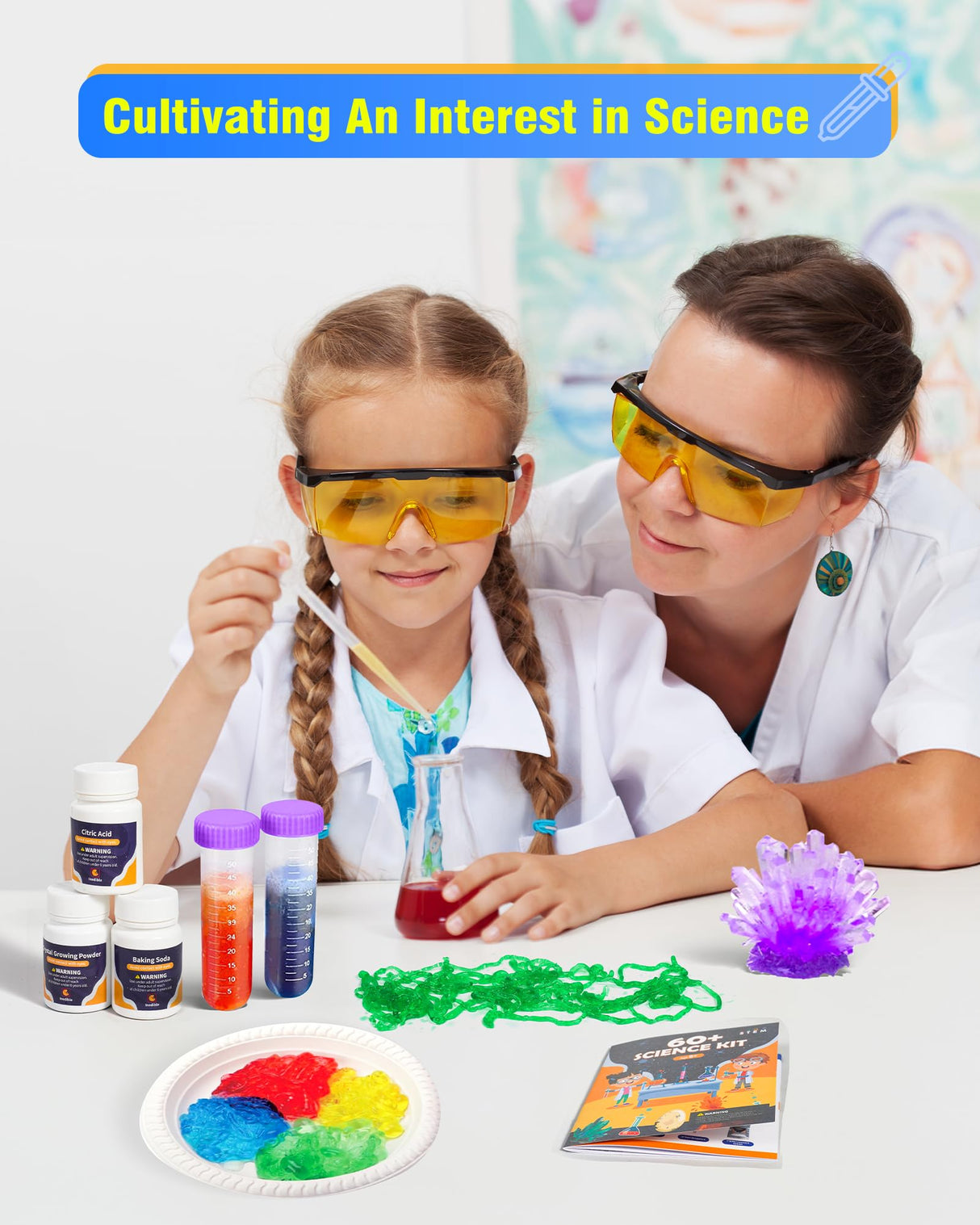 60+ Science Experiment Kit for Kids Ages 5-6-7-8, STEM Educational Science Gifts for Kids, First Science Kit for Boys Girl Birthday melican