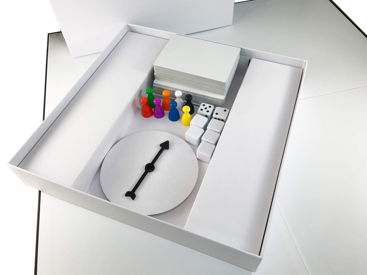 Create Your Own Board Game Set – DIY Kit with Blank Game Board, Game Pieces, Blank Cards, Dice, Spinner – Build Your Own Game for Family Board Games Apostrophe Games