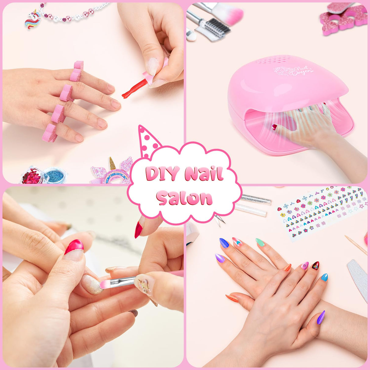 PERRYHOME Kids Makeup Kit for Girls, Kids Makeup Sets for Girls 5-8 Unicorn Washable Real Cosmetic Set Nail Polish Set, Toddler Birthday Gifts Princess Toys for 3 4 5 6 7 8 9 10 11 12 Year Old (Pink) PERRYHOME