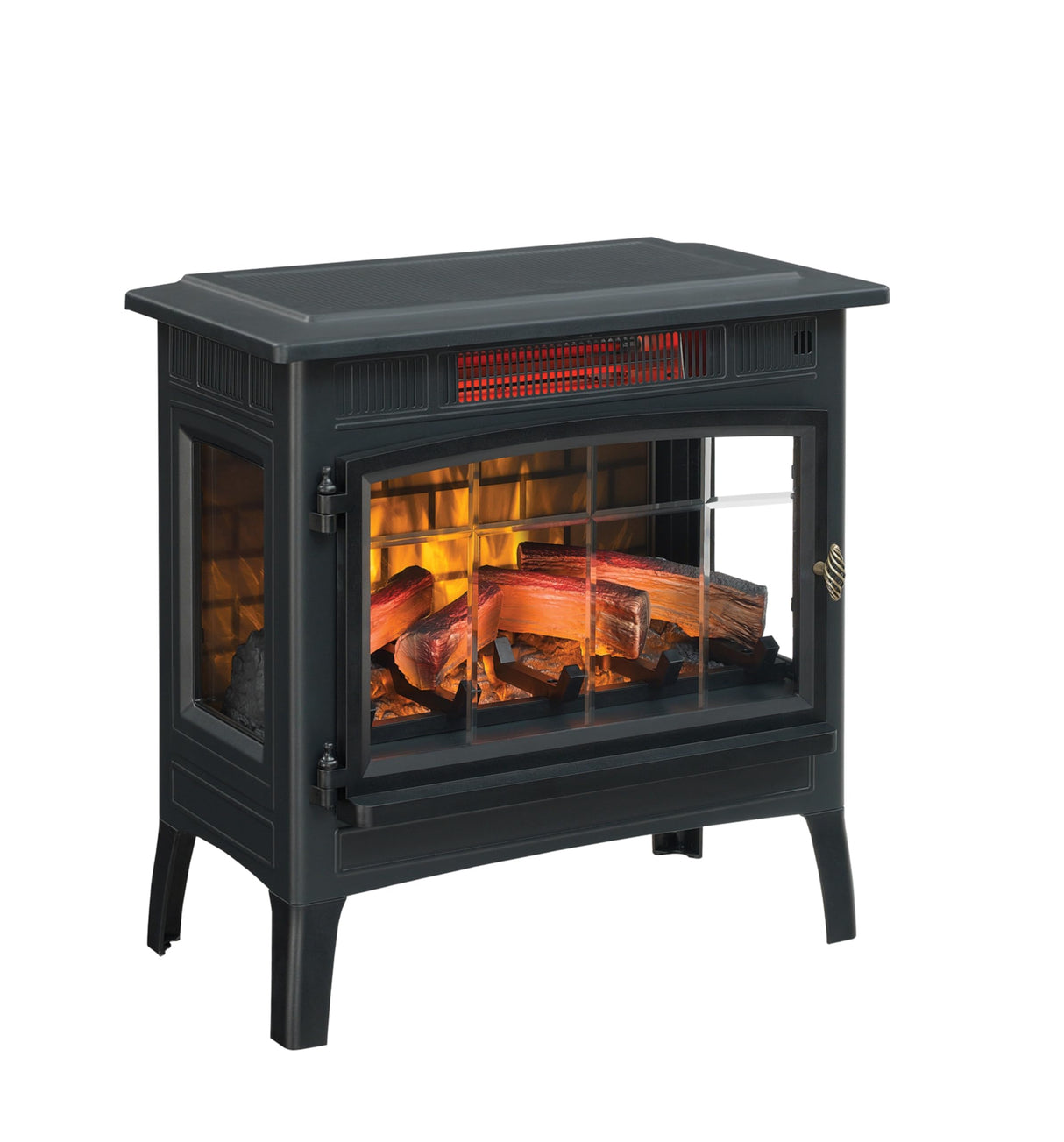 duraflame Freestanding Electric Fireplace Stove Heater with 3D Flame Effect for 1,000 Sq. Ft. Room, Black Duraflame