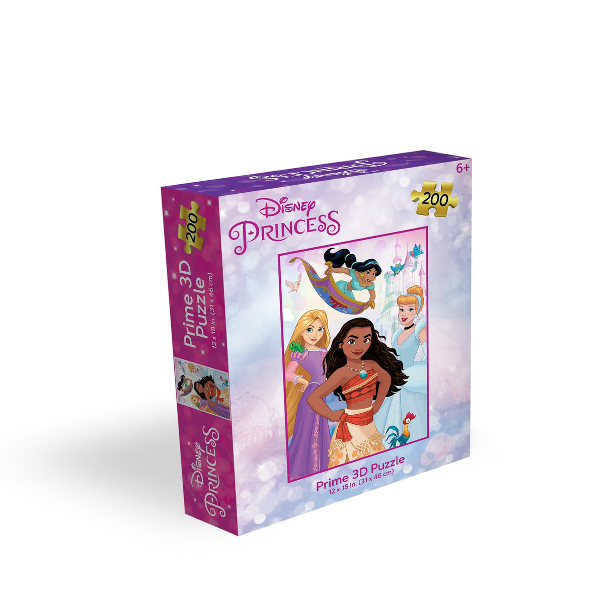 Prime 3D | Disney | Princess | 200 Piece 3D Jigsaw Puzzle for Adults & Kids | Finished Size 12" x 18" | Challenging & Fun for Kids & Families | Immersive 3D Lenticular Effect Prime 3D