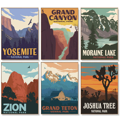 6 Pack Paint by Numbers Kit for Adults Beginners - 10x14 Inch National Park Adult Paint by Number Kits on Canvas, DIY Acrylic Oil Number Painting Kits for Adults, Perfect for Gift Home Decor