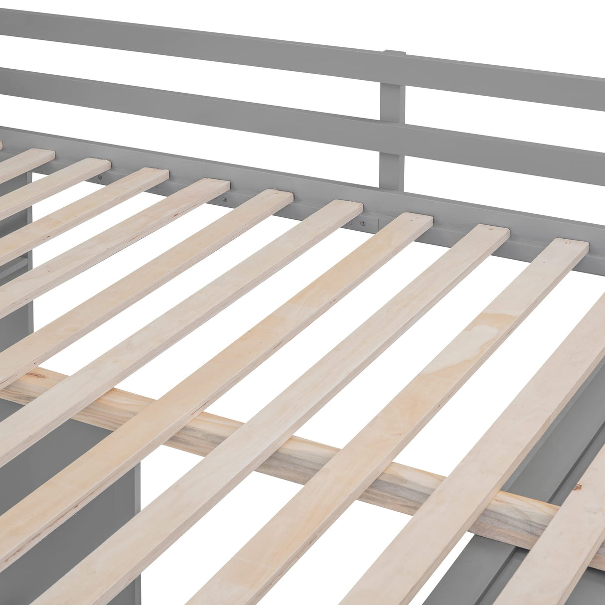 Harper & Bright Designs Full Size Loft Bed with Desk and Wardrobe, Solid Wood Loft Bed Frame with Storage Drawers, for Kids Teens Adults (Full, Gray) Harper & Bright Designs