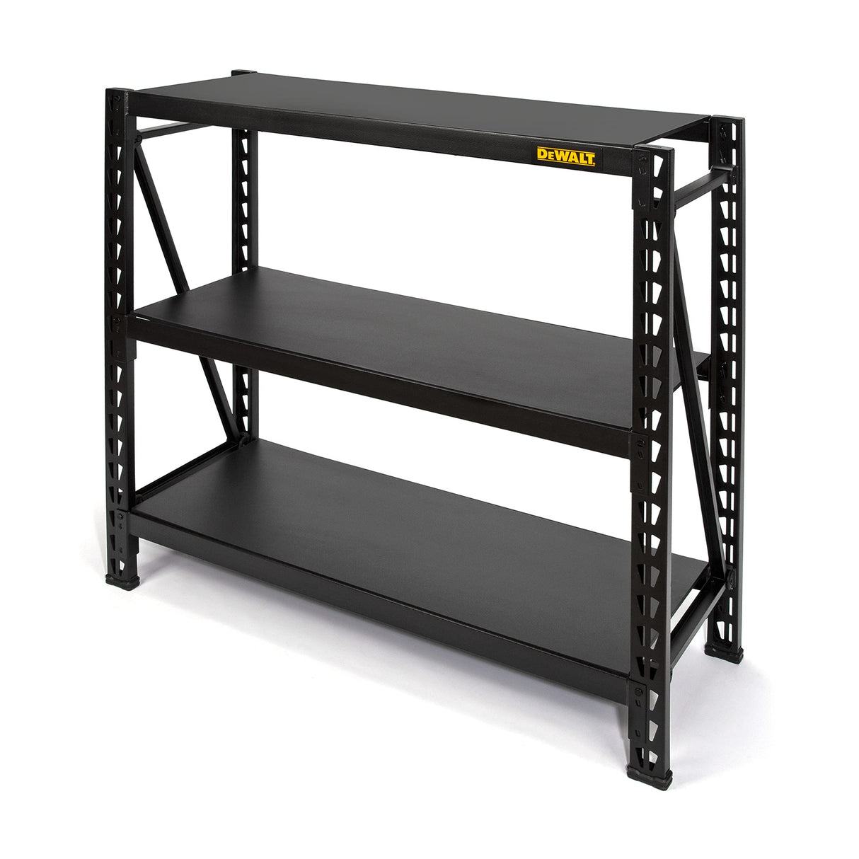 DEWALT Industrial Storage Rack Garage Shelving, 3 Heavy Duty Adjustable Laminate Deck Shelves, 50”W x 18”D x 48”H, 4,500 lb. Capacity, Black DEWALT