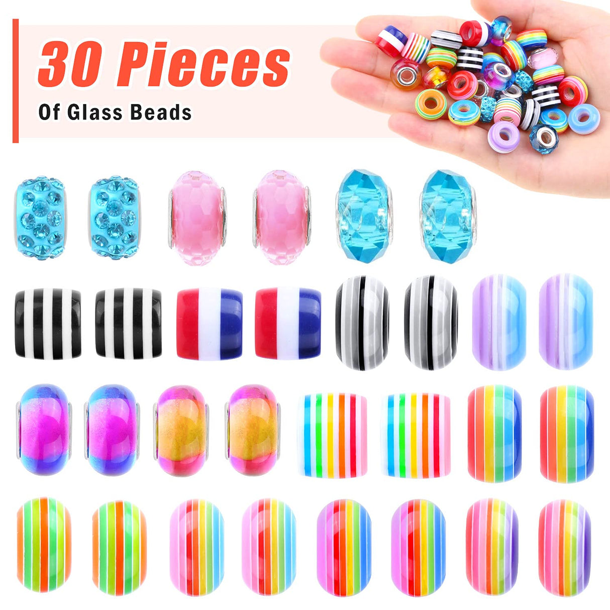 Flasoo Bracelet Making Kit, 85PCs Charm Bracelets Kit with Beads, Jewelry Charms, Bracelets for DIY Craft, Jewelry Gift Flasoo