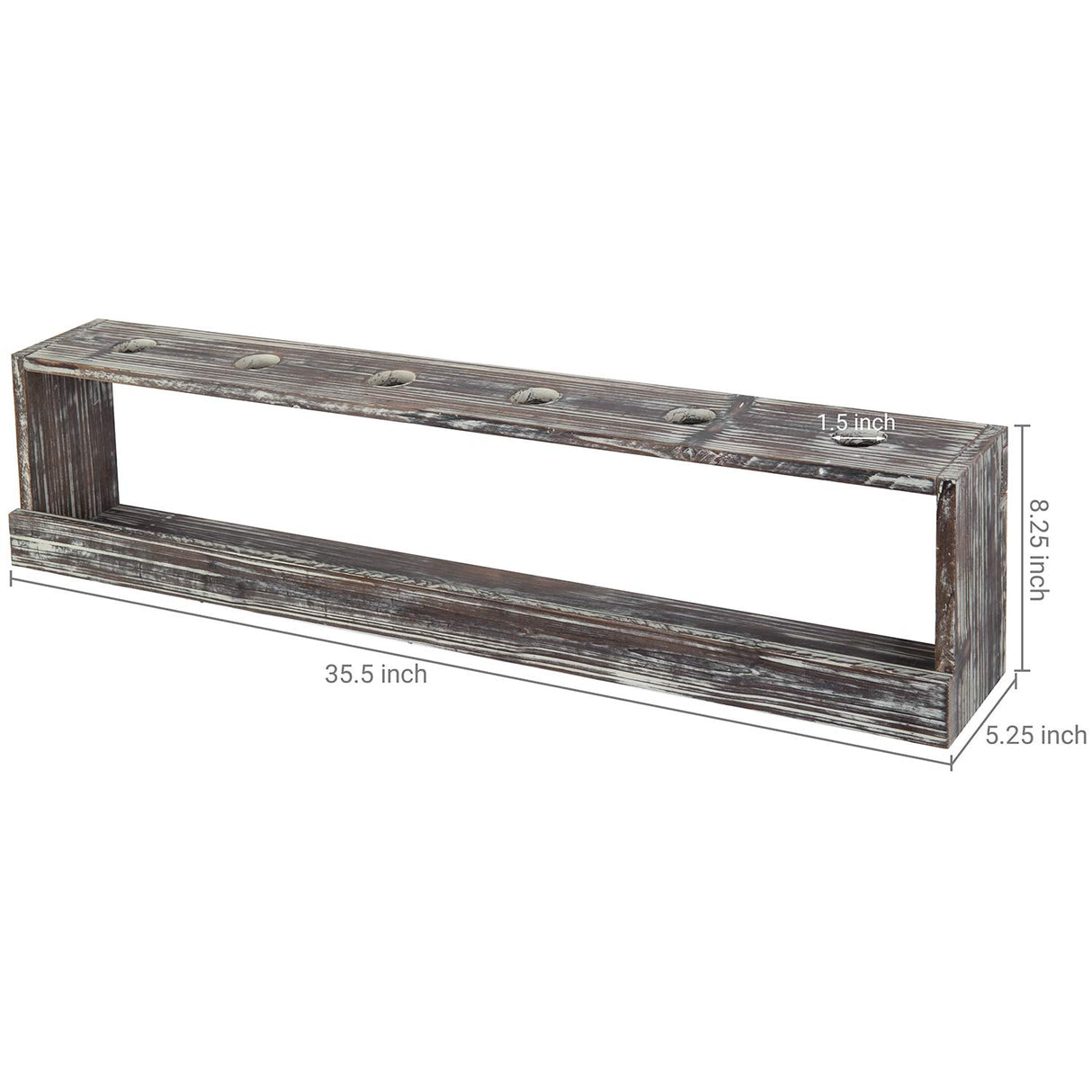 MyGift Wall Mounted Torched Wood Table Tennis Rack for Ping Pong Paddles and Balls Storage Shelf MyGift