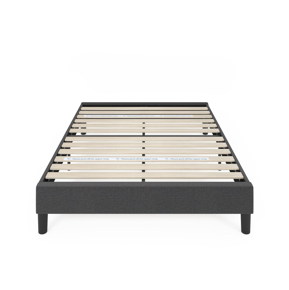 ZINUS Curtis Upholstered Platform Bed Frame, Mattress Foundation, Wood Slat Support, No Box Spring Needed, Eco Friendly WonderBox (TM) Packaging, Dark Grey, Full ZINUS