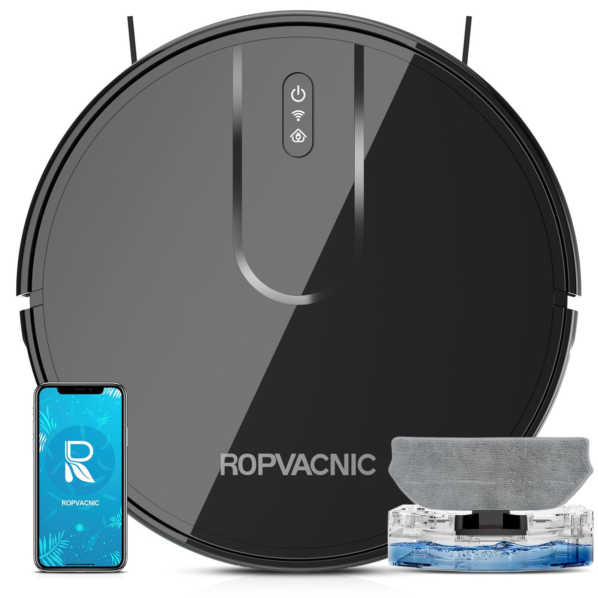ROPVACNIC Robot Vacuum Cleaner Robot Vacuum and Mop Combo with 4000Pa Suction, Personalized Cleaning Adjustments, Self-Charging Robotic Vacuum Cleaner, Advanced Obstacle Avoidance ROPVACNIC