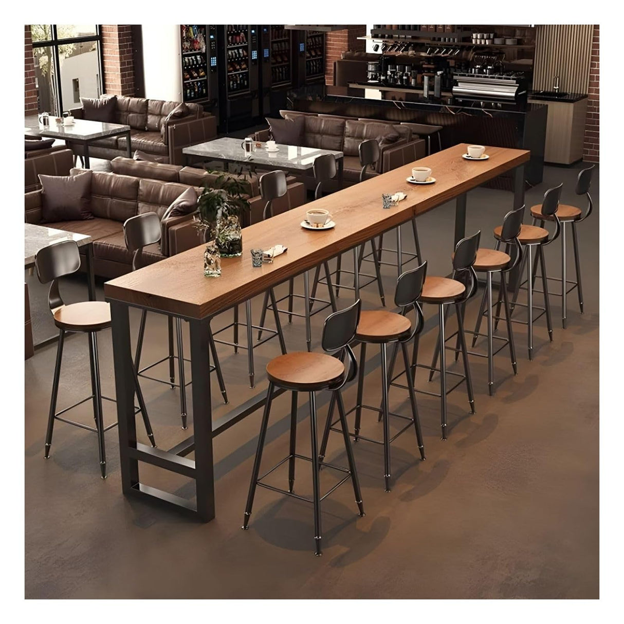 Farmhouse Modern Solid Wood Bar Table Set - Industrial Dining Room Bar Table, Rectangle Counter Height Dining Table Long Table for Kitchen Coffee Shop,No Stool(70.9" L x 15.7" W x 41.3" H) Fakednss