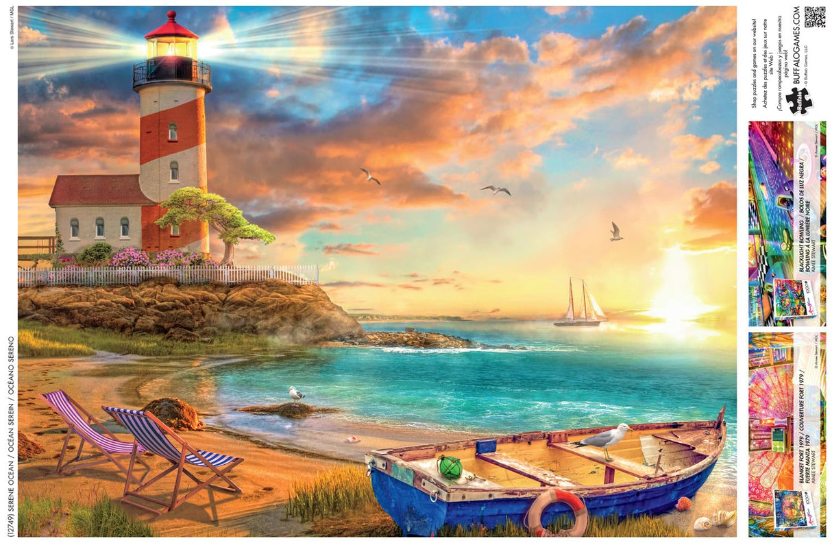 Buffalo Games - LARS - Serene Ocean - 1000 Piece Jigsaw Puzzle for Adults -Challenging Puzzle Perfect for Game Nights - Finished Size is 26.75 x 19.75 Buffalo Games