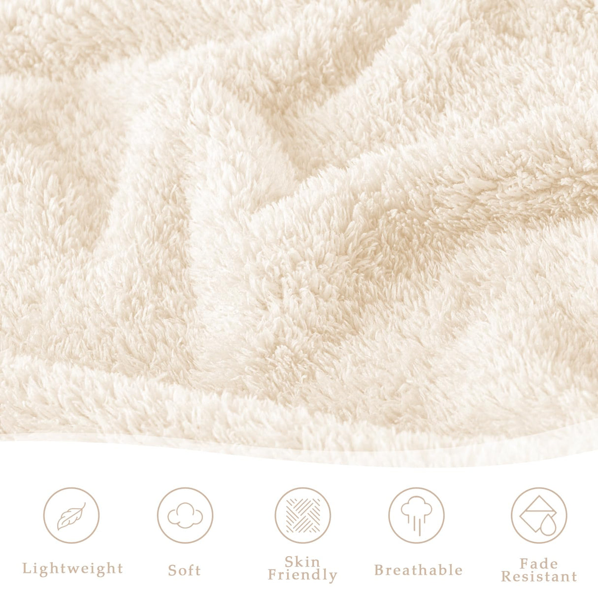 Exclusivo Mezcla Fuzzy Fleece Throw Blanket for Couch Sofa, Lightweight Fluffy Solid Velvet Blanket, Suitable for All Seasons, 50x60 Inches, White Exclusivo Mezcla