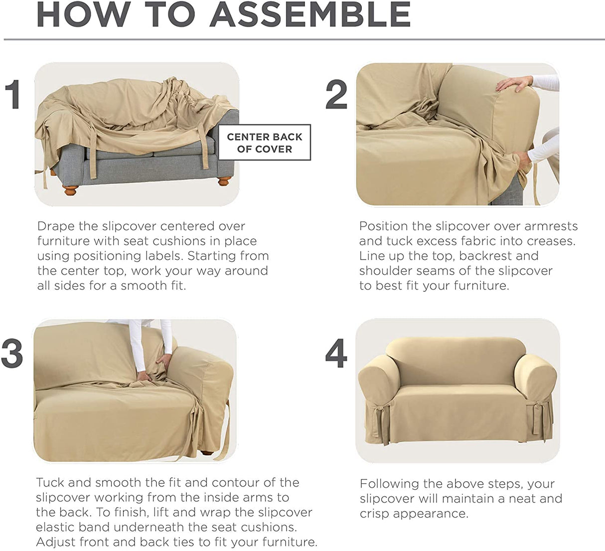 SureFit Essential Twill Parent Listing (Wing Chair, White) SureFit